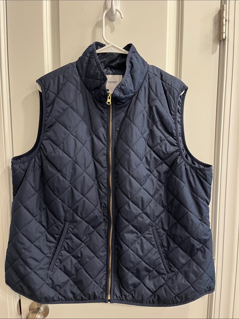 Old Navy Full Zip Navy Quilted Vest